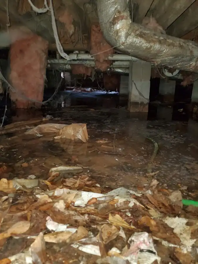 Crawl space flood assessment for Commercial Water Damage Restoration in Prineville
