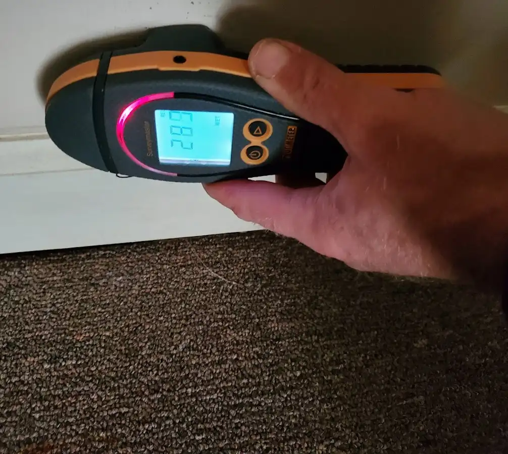 Moisture detection at baseboard during Sewage Cleanup & Sanitation in Prineville
